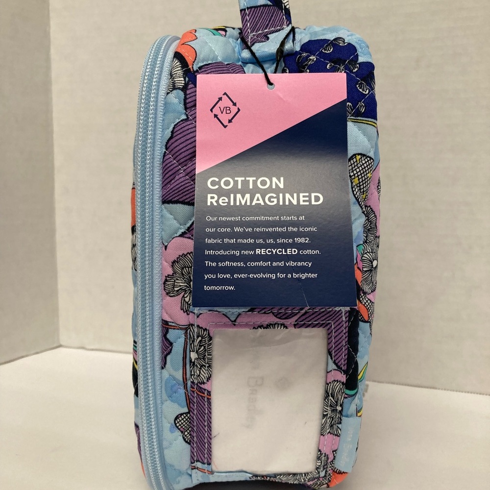 Vera Bradley Insulated Lunch Bunch Bag "Butterfly By" Blue Quilted Zip - Picture 4 of 6